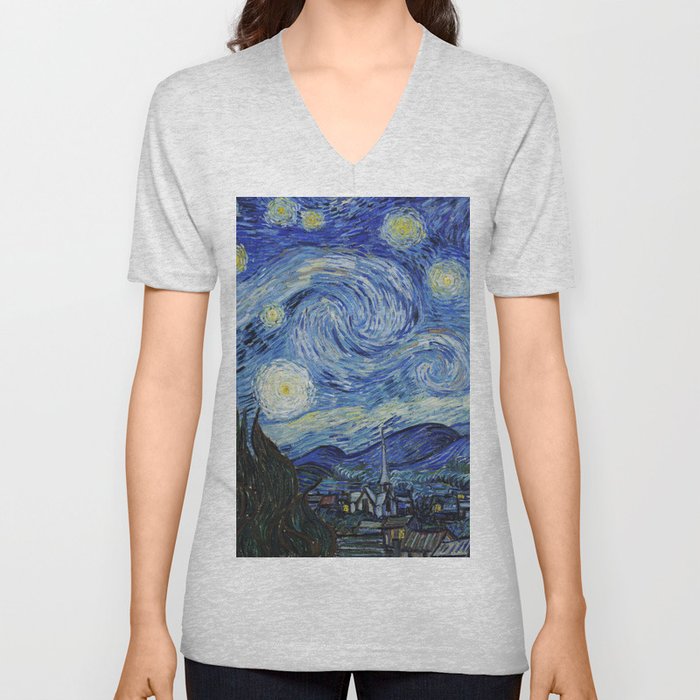The Starry Night V Neck T Shirt