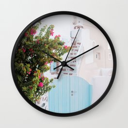 Dreamy Santorini Oia #1 #wall #art #society6 Wall Clock