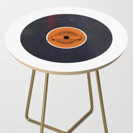 Vinyl Record Art World Post Side Table