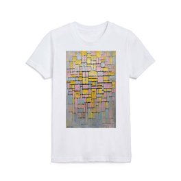 Piet Mondrian (Dutch,1872-1944) - Tableau No. 2 Composition No. V  (Ocher, Blue, Gray & Pink) - Date: 1914 - Style: De Stijl (Neoplasticism), Cubism - Genre: Abstract - Medium: Oil on canvas - Digitally Enhanced Version (2000 dpi) - Kids T Shirt