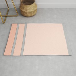 Just Peachy Rug | Modern, Graphicdesign, Classic, Simple, Peachandgray, Pattern, Blockofcolors, Contemporary, Digital 