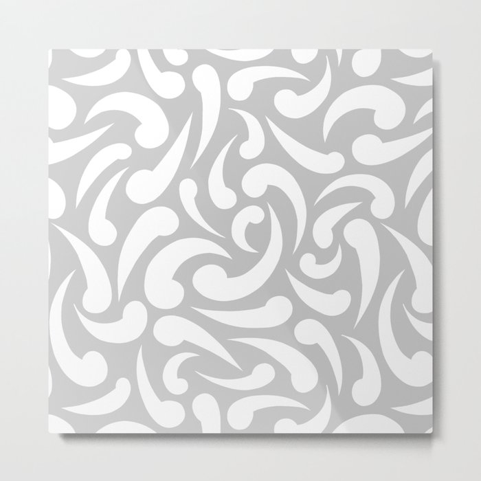 Gray Abstract Swirls Metal Print