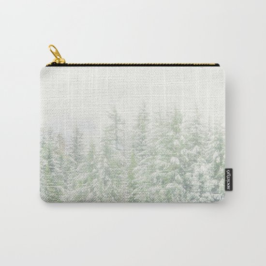 White Winter Forest with a Hint of Mint Carry-All Pouch