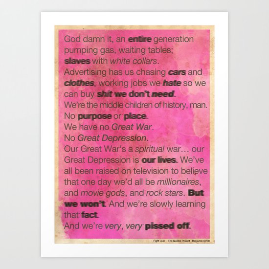 Fight Club Art Print