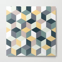 Cubic Pattern Metal Print