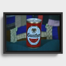 Old Gunther Beer Can Framed Canvas