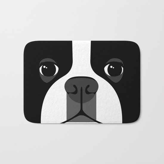 Boston Terrier Close Up Bath Mat