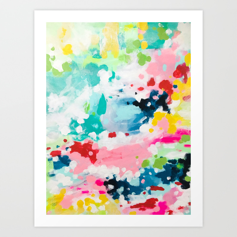 Colourful Modern Art Prints Set of 3 Rainbow Inspired Abstract Wall Art