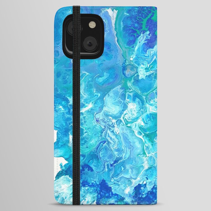 Aqua Ocean Blue iPhone Wallet Case