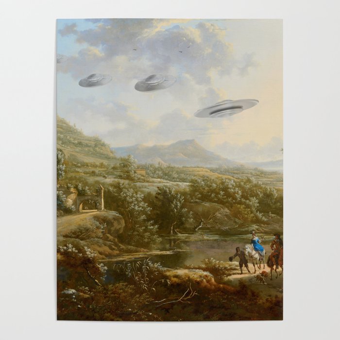 They were here all along / UFO in countryside Poster