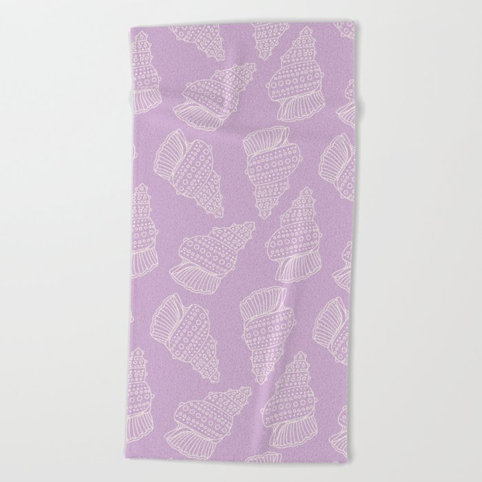 Conch Shell on Lavender Beach Towel