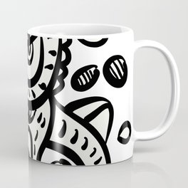 Bubble Graffiti Creature Black and White Art Mug