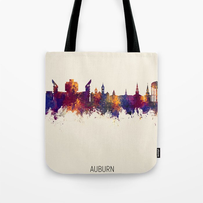 Auburn Alabama Skyline Tote Bag