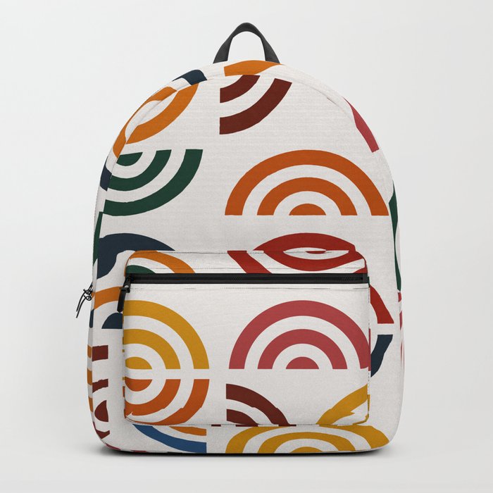 Mid century multicolor retro shapes 2 Backpack