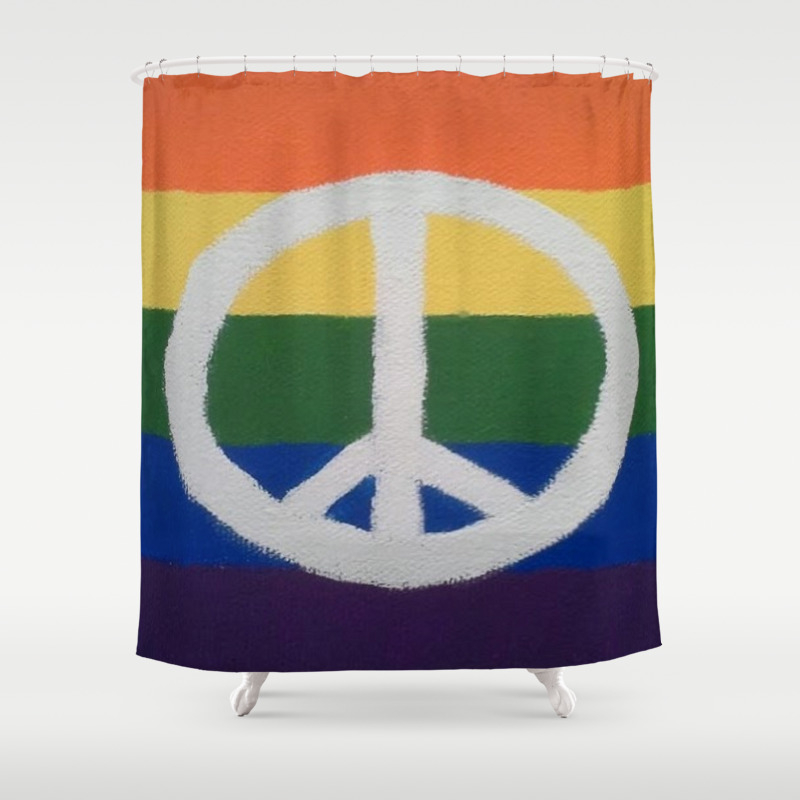 Rainbow Peace Sign Shower Curtain By Daniellegensler Society6