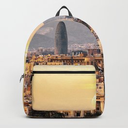 Spain Photography - Barcelona In The Beautiful Sunset Backpack