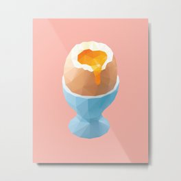 Boiled Egg Polygon Art Metal Print | Design, Popart, Gourmet, Polygonart, Eggshell, Eggwhite, Digital, Foodporn, Tamago, Boiledegg 