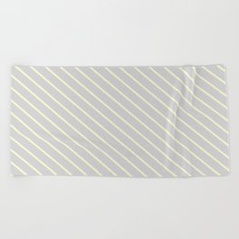 [ Thumbnail: Light Gray and Light Yellow Colored Lines/Stripes Pattern Beach Towel ]