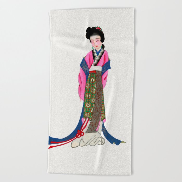 Ancient Lady Costume Beach Towel