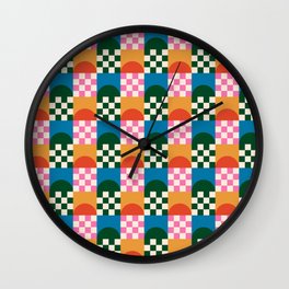Checkered Rainbow Wall Clock