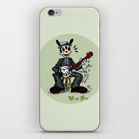 Wise Dog and his Banjo iPhone & iPod Skin