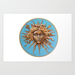 Sun king Apollo Helios by nefertara Art Print