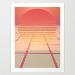 Minimal Sun Grid Art Print