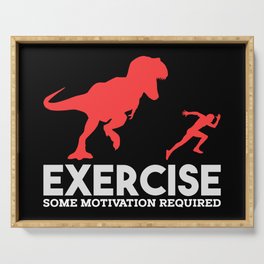 Exercise Some Motivation Required Funny Gym Illustration Serving Tray