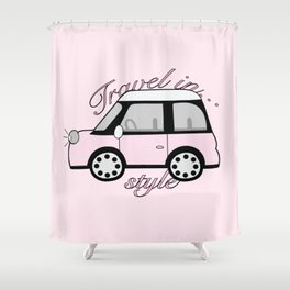 Pink Stylish Car Shower Curtain