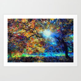 Light Leaks Autumn Tree Colorful Nature Landscape Art Print