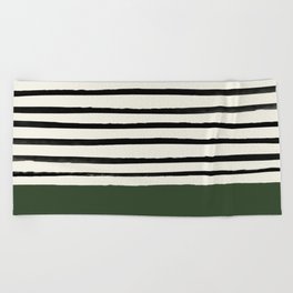 Forest Green x Stripes Beach Towel