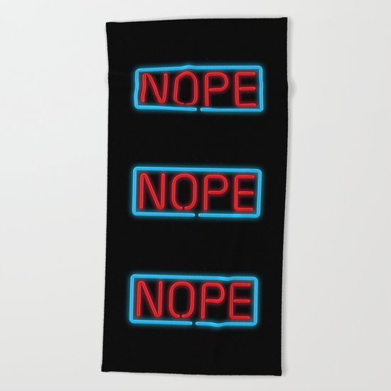Nope Neon Beach Towel