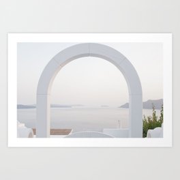 Santorini Oia Gate #5 #minimal #wall #art #society6 Art Print