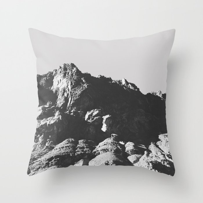 Black & White Mountains Throw Pillow