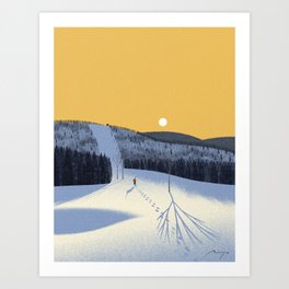Early Morning Skiing (2020) Art Print