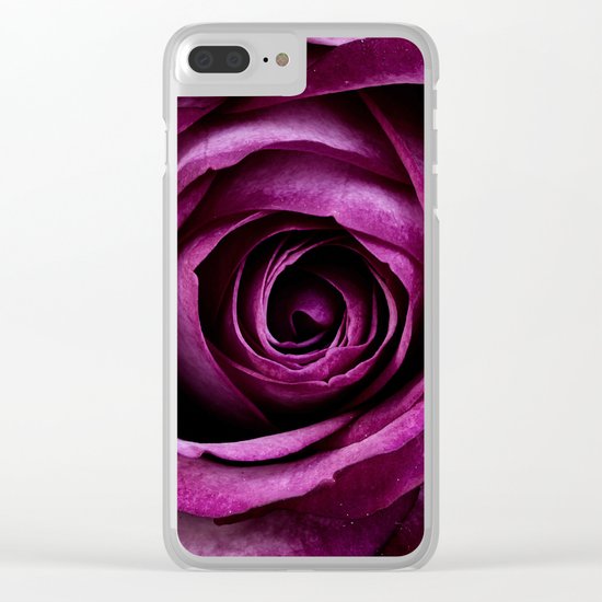 Purple Rose Clear iPhone Case