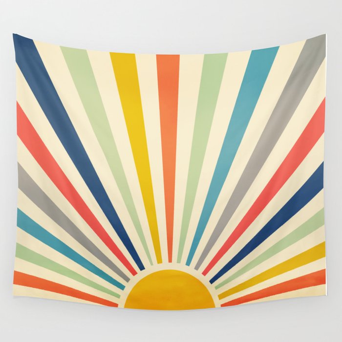 Sun Retro Art III Wall Tapestry