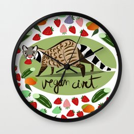 Vegan civet Wall Clock