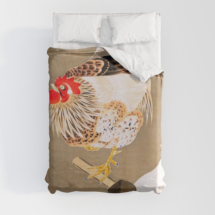 Ito Jakuchu - Hen and Rooster with Grapevine Duvet Cover