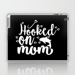 Hooked On Mom Cute Fishing Kids Laptop Skin