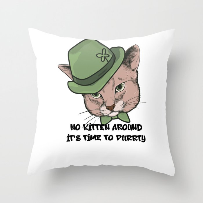 Time to Purrty! Throw Pillow