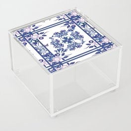 Italian,Sicilian art,majolica,tiles,Flowers Acrylic Box