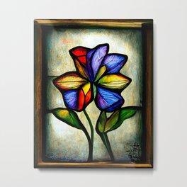 Stained Glass Metal Print | Gothic, Decor, Digital, Colorful, Blossom, Graphicdesign, Vibrant, Flower, Light, Art 