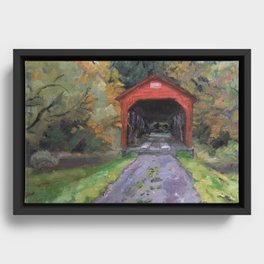 Covered Bridge Framed Canvas