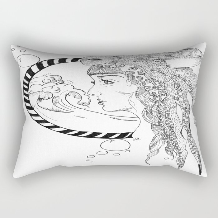 Octopus Woman Rectangular Pillow