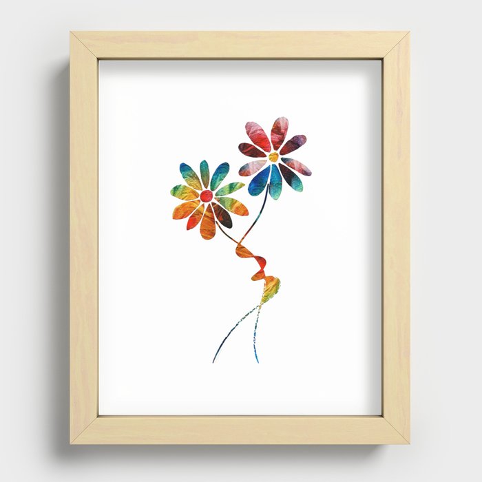 Colorful Floral Flowers Art - Intertwined Recessed Framed Print