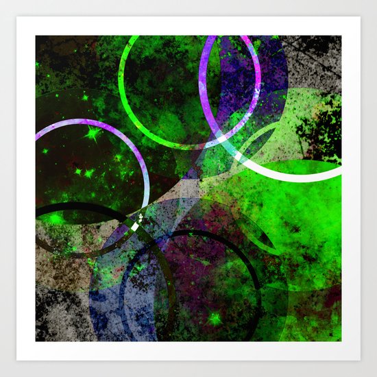 Other Dimensions - Abstract, geometric, textured, space themed artwork Art Print