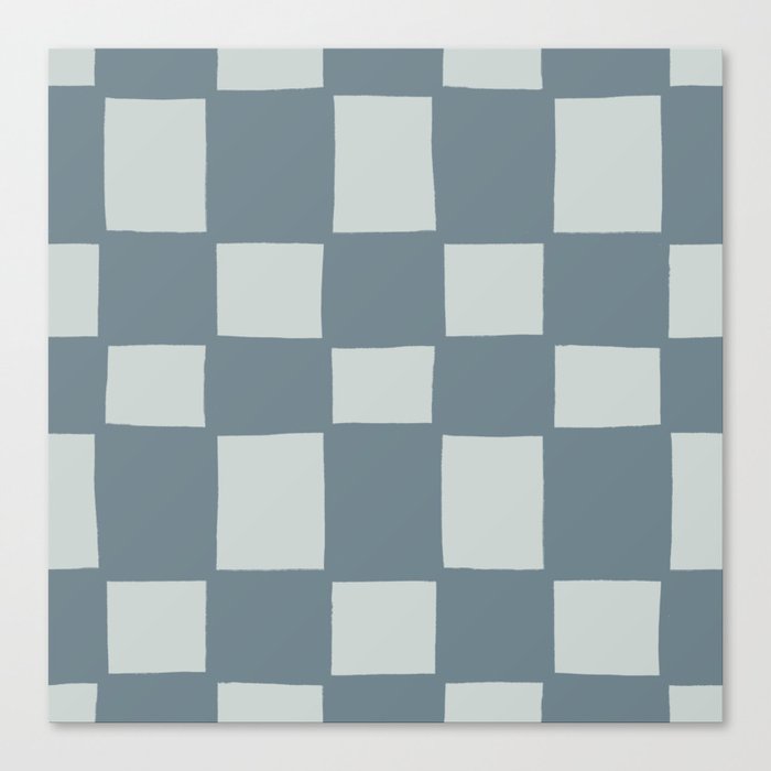 Tipsy checker in blue fog Canvas Print