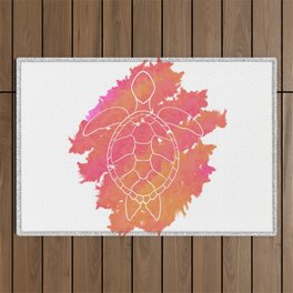 Pastel Sea Turtle - Watercolour Outdoor Rug