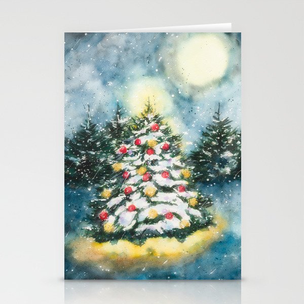 Fairytale Christmas Watecolour Painting Stationery Cards